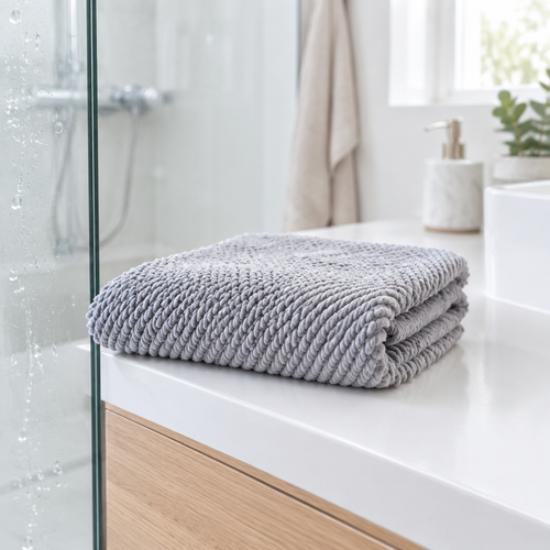 Mikrofiber håndklæde med snoede løkker